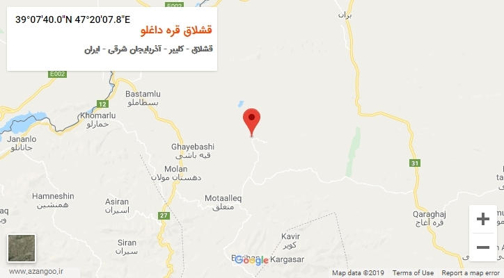 روستای قشلاق قره داغلو بر روی نقشه