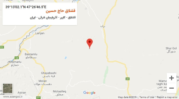 روستای قشلاق حاج حسین بر روی نقشه