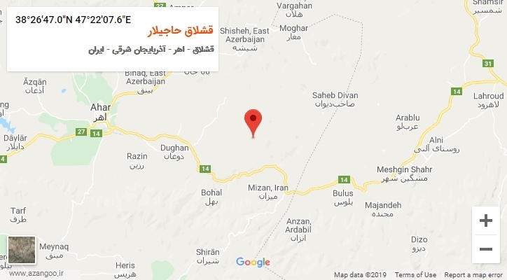روستای قشلاق حاجیلار بر روی نقشه