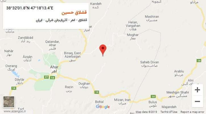 روستای قشلاق حسین بر روی نقشه
