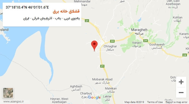 روستای قشلاق خانه برق بر روی نقشه