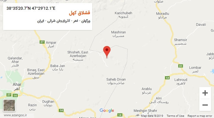 روستای قشلاق کهل بر روی نقشه