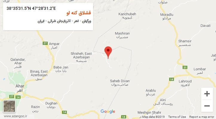 روستای قشلاق کنه لو بر روی نقشه