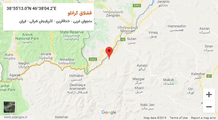 روستای قشلاق کرانلو بر روی نقشه