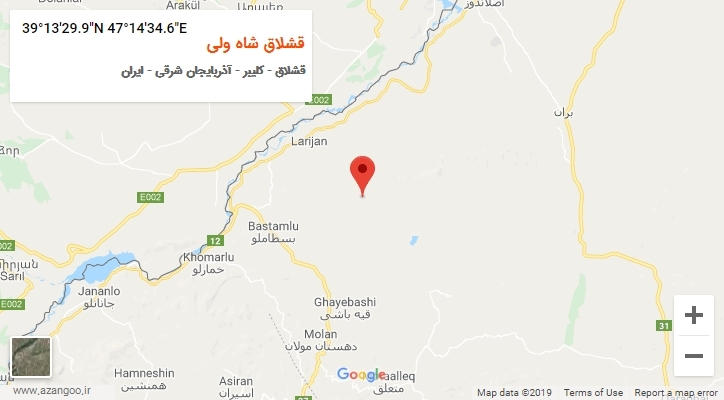 روستای قشلاق شاه ولی بر روی نقشه