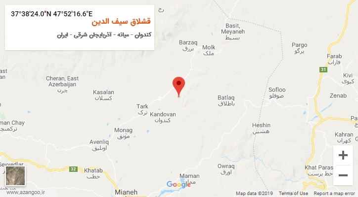 روستای قشلاق سیف الدین بر روی نقشه