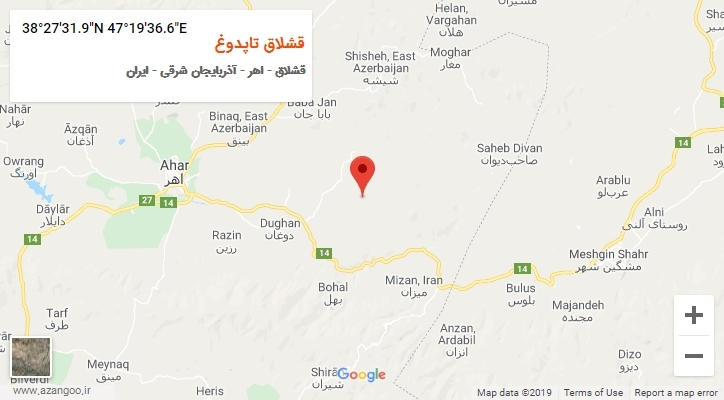 روستای قشلاق تاپدوغ بر روی نقشه