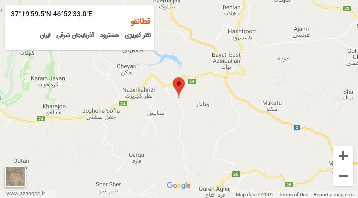 روستای قطانقو بر روی نقشه