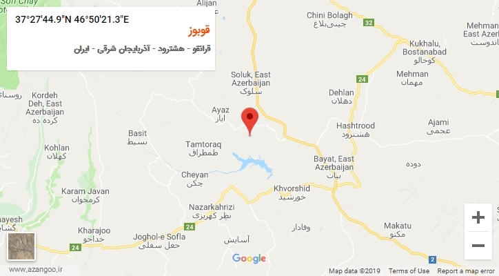 روستای قوبوز بر روی نقشه