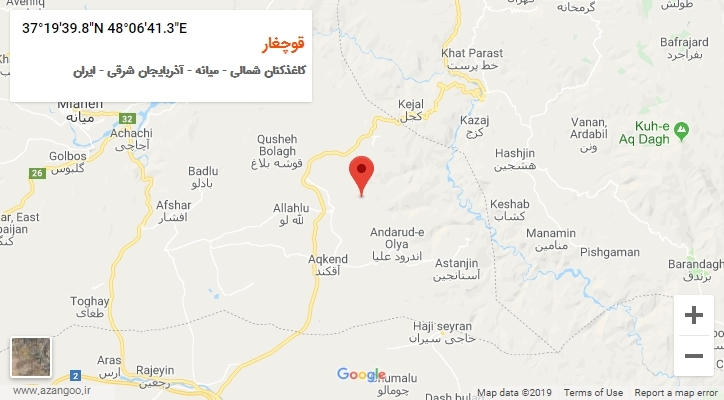روستای قوچغار بر روی نقشه