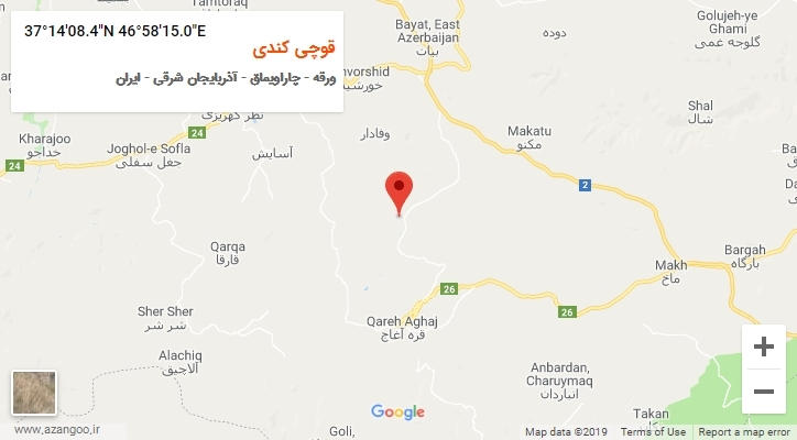 روستای قوچی کندی بر روی نقشه