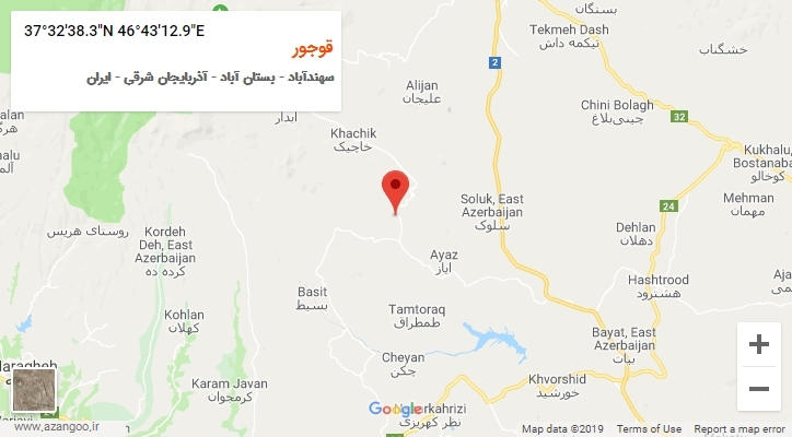 روستای قوجور بر روی نقشه