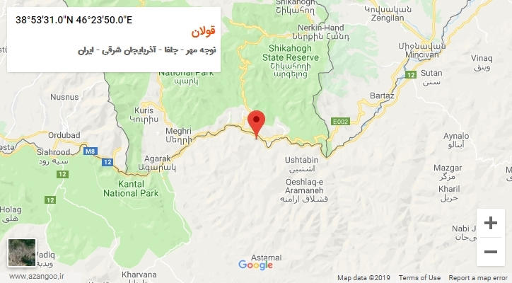 روستای قولان بر روی نقشه