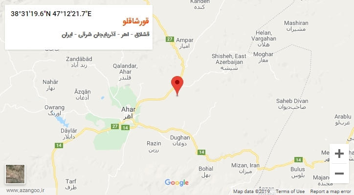 روستای قورشاقلو بر روی نقشه