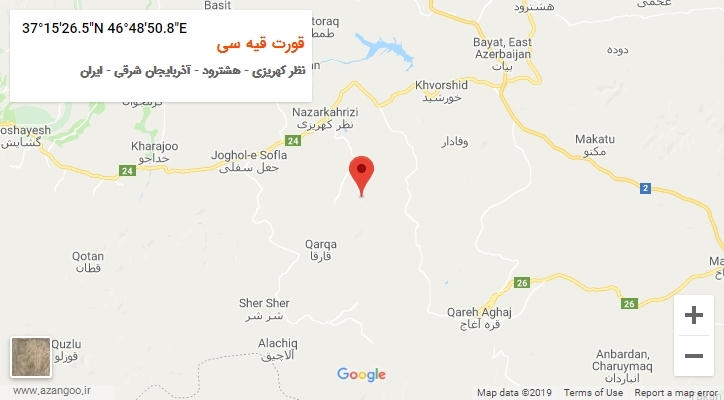 روستای قورت قیه سی بر روی نقشه