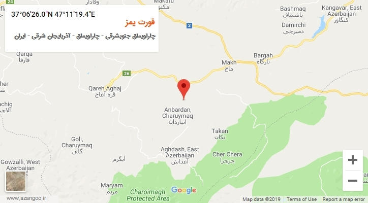 روستای قورت یمز بر روی نقشه