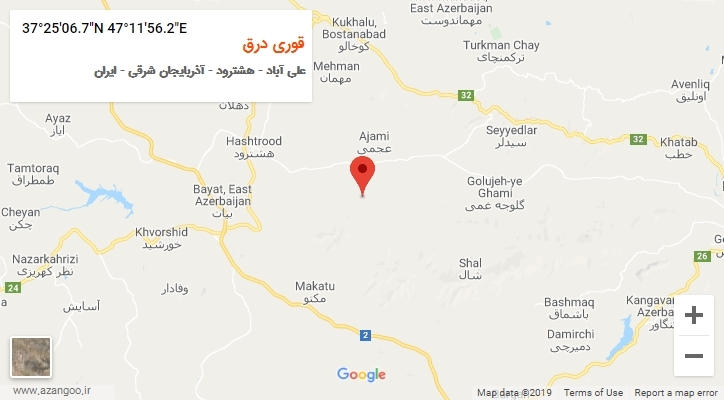 روستای قوری درق بر روی نقشه