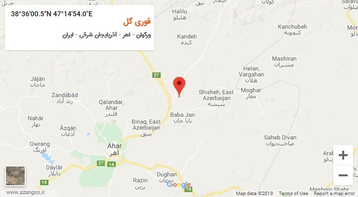 روستای قوری گل بر روی نقشه