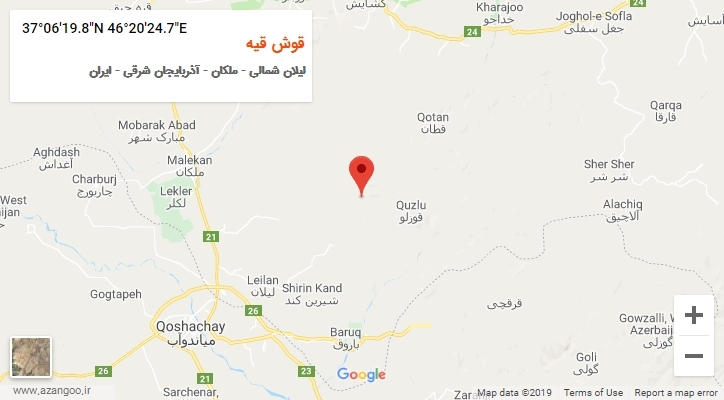 روستای قوش قیه بر روی نقشه