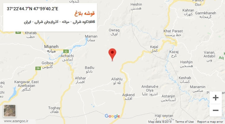 روستای قوشه بلاغ بر روی نقشه