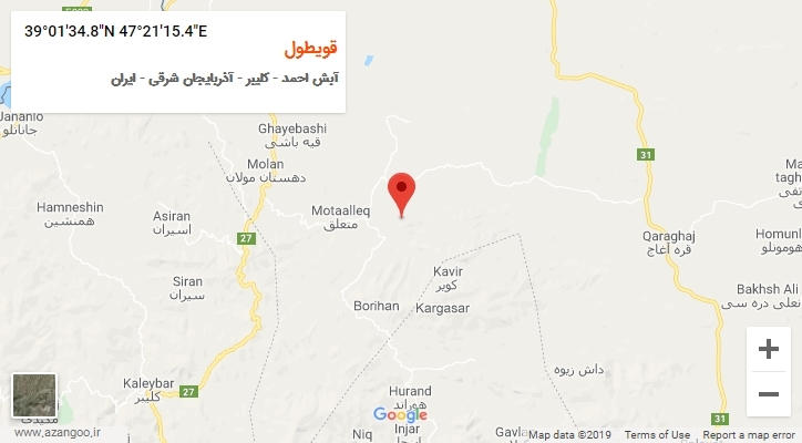روستای قویطول بر روی نقشه
