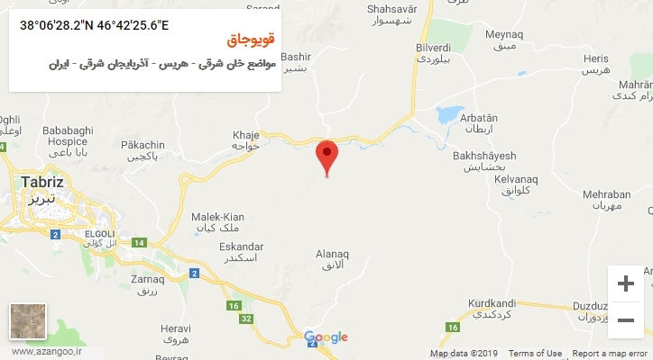 روستای قویوجاق بر روی نقشه