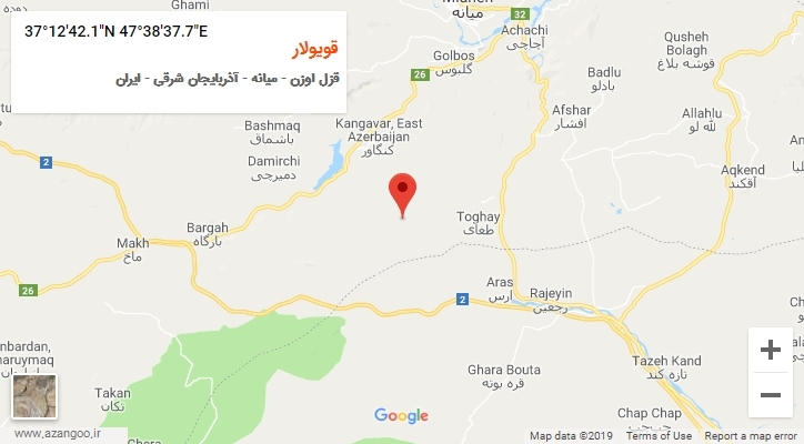 روستای قویولار بر روی نقشه