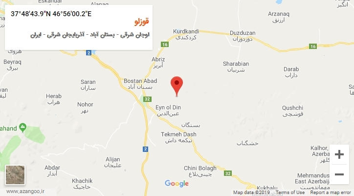 روستای قوزلو بر روی نقشه