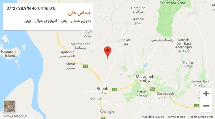 روستای قیماس خان بر روی نقشه