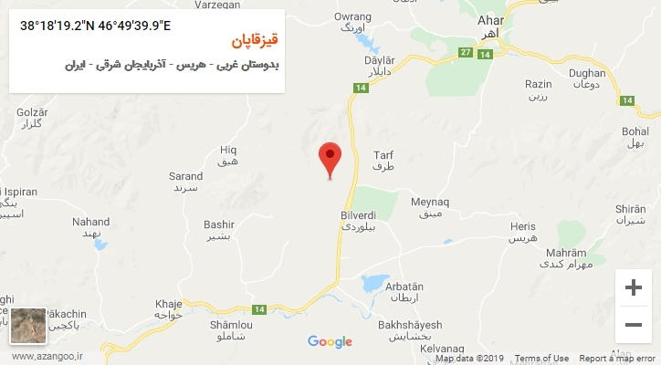 روستای قیزقاپان بر روی نقشه