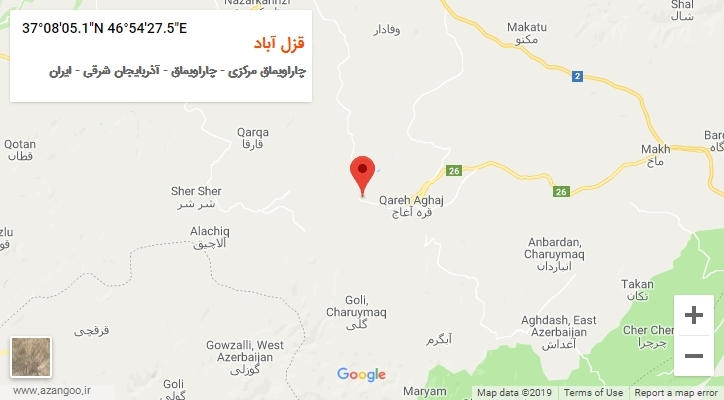 روستای قزل آباد بر روی نقشه