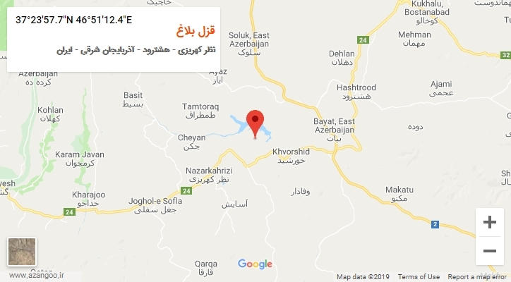روستای قزل بلاغ بر روی نقشه