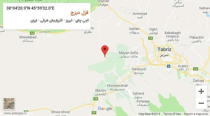 روستای قزل دیزج بر روی نقشه