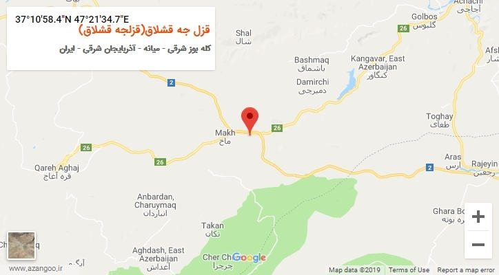 روستای قزل جه قشلاق(قزلجه قشلاق) بر روی نقشه