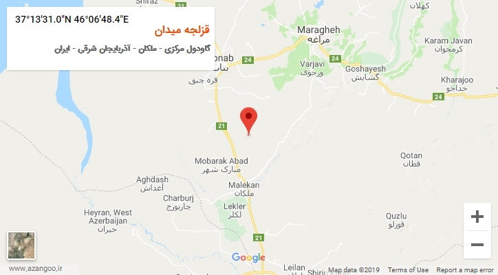 روستای قزلجه میدان بر روی نقشه