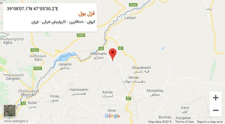 روستای قزل یول بر روی نقشه