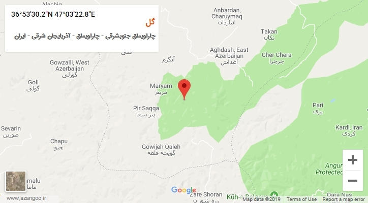 روستای گل بر روی نقشه