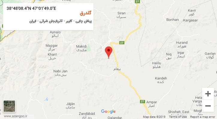 روستای گلدرق بر روی نقشه