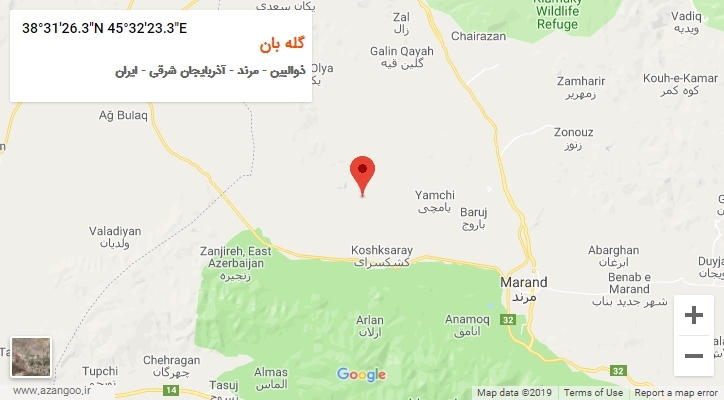 روستای گله بان بر روی نقشه