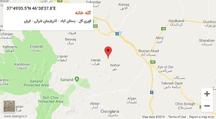 روستای گله خانه بر روی نقشه