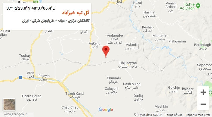 روستای گل تپه خیرآباد بر روی نقشه