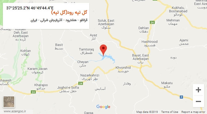 روستای گل تپه رود(گل تپه) بر روی نقشه