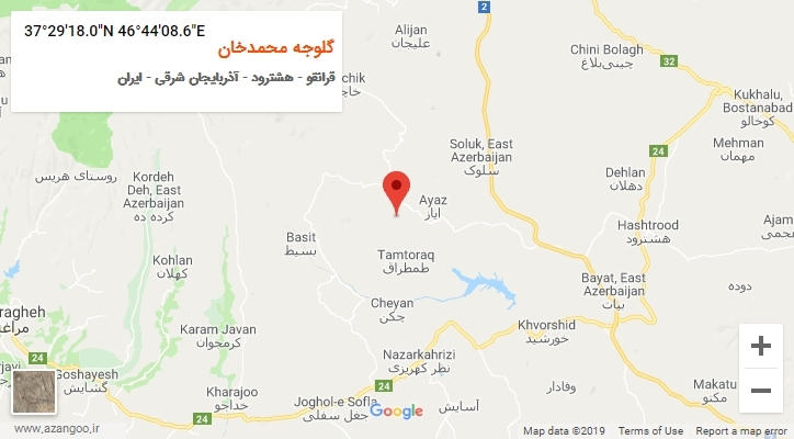 روستای گلوجه محمدخان بر روی نقشه