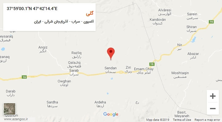 روستای گلی بر روی نقشه