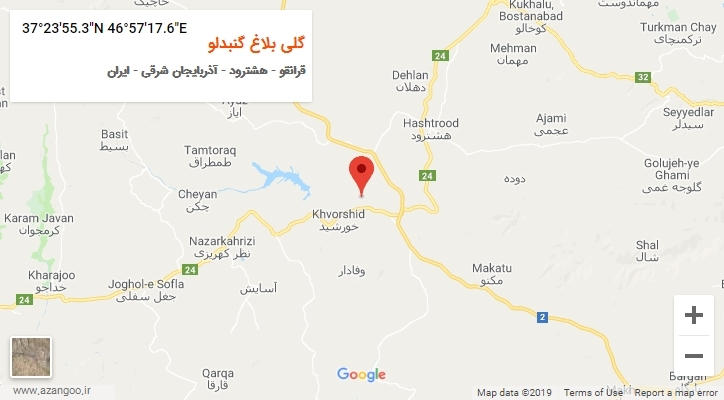 روستای گلی بلاغ گنبدلو بر روی نقشه