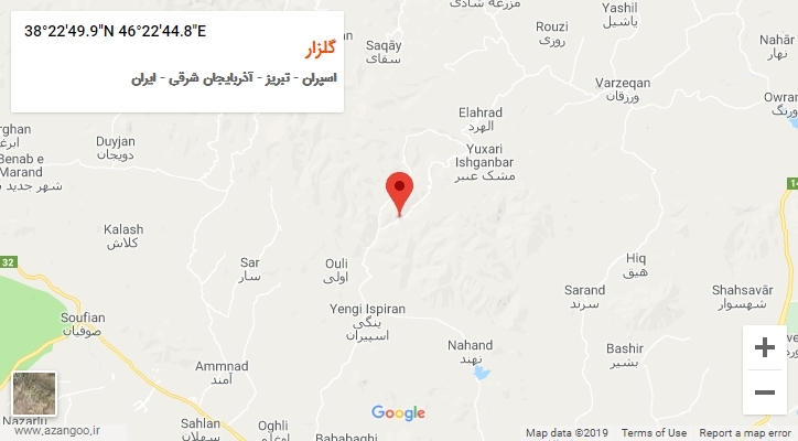 روستای گلزار بر روی نقشه