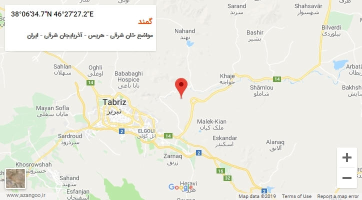 روستای گمند بر روی نقشه