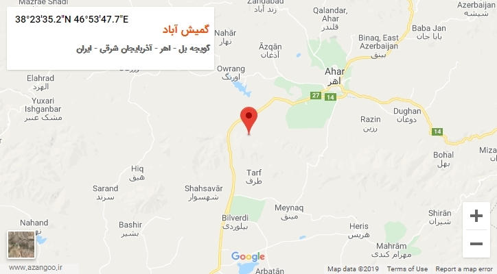 روستای گمیش آباد بر روی نقشه