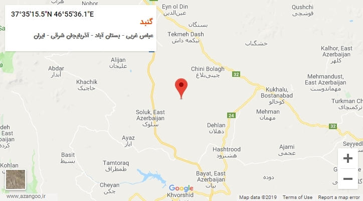 روستای گنبد بر روی نقشه