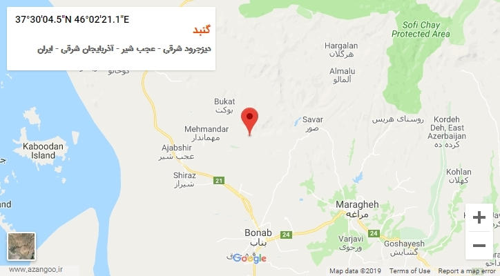 روستای گنبد بر روی نقشه